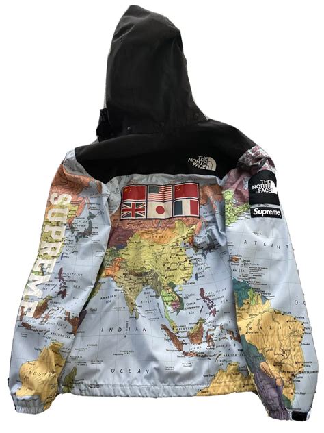 supreme north face replica jacket|north face world map jacket.